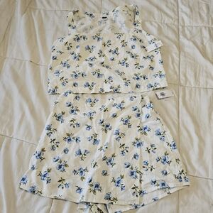 Women's Summer Floral Print Set Skort/top Old NAVY Size Small